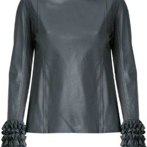 Blueish Grey Andrea Bogosian leather top  - worn once Size  G BR  (US 12)